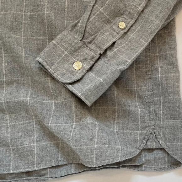 H&M LOGG Lightweight Flannel Gray & White Check/Windowpane Button Down Shirt, M - Picture 3 of 12